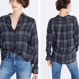 Madewell Westward Bell Sleeve Shirt Plaid …